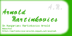 arnold martinkovics business card